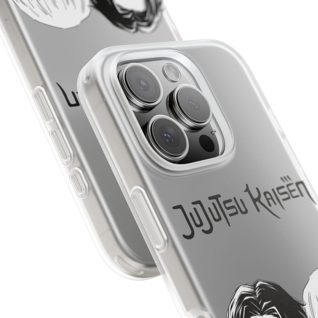 Jujutsu Kaisen Phone Case - Minimalist Yuta Okkotsu & Toge Inumaki Manga Art - Black & White Aesthetic