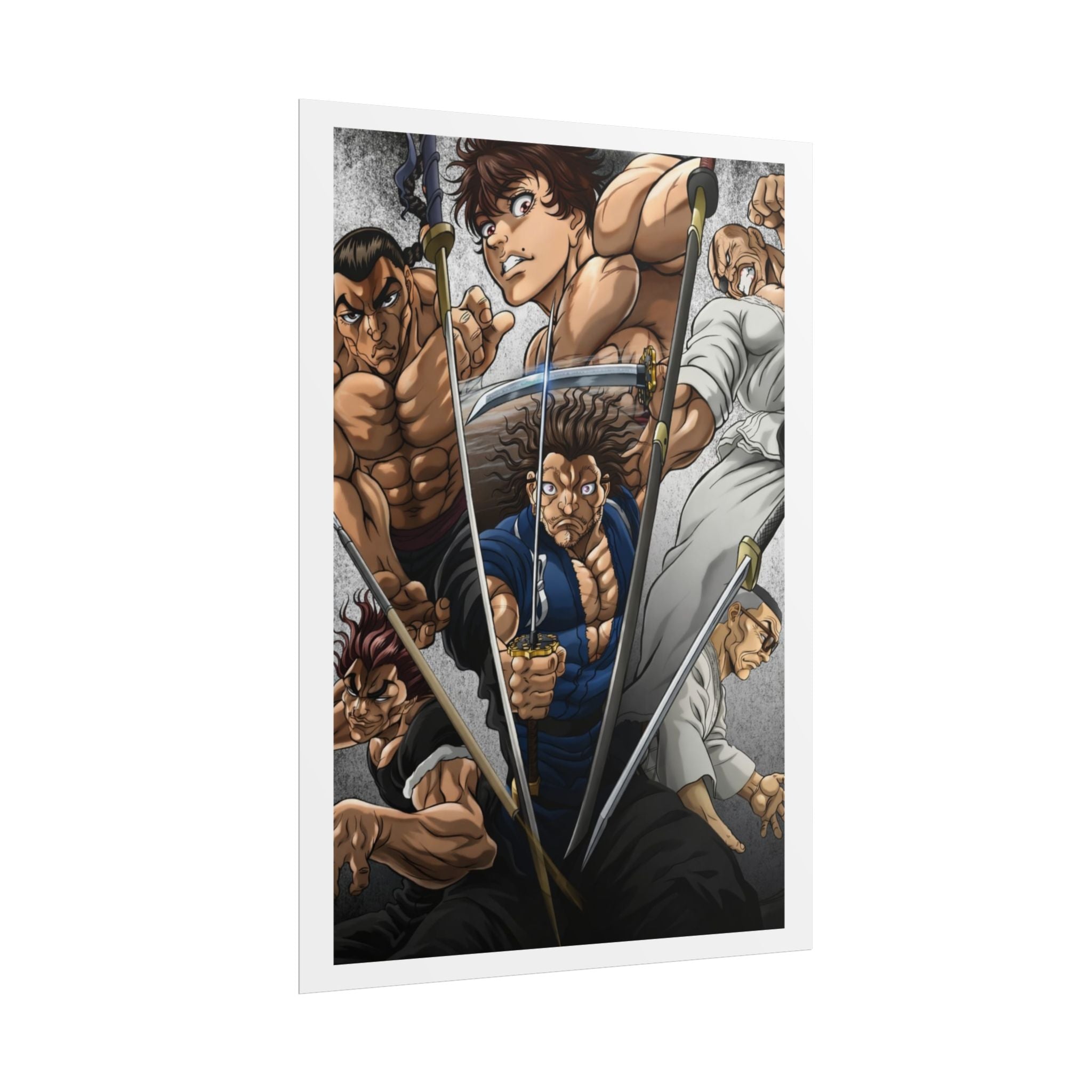 Samurai Warriors Rolled Poster – Vintage Anime Swordfighters Wall Art