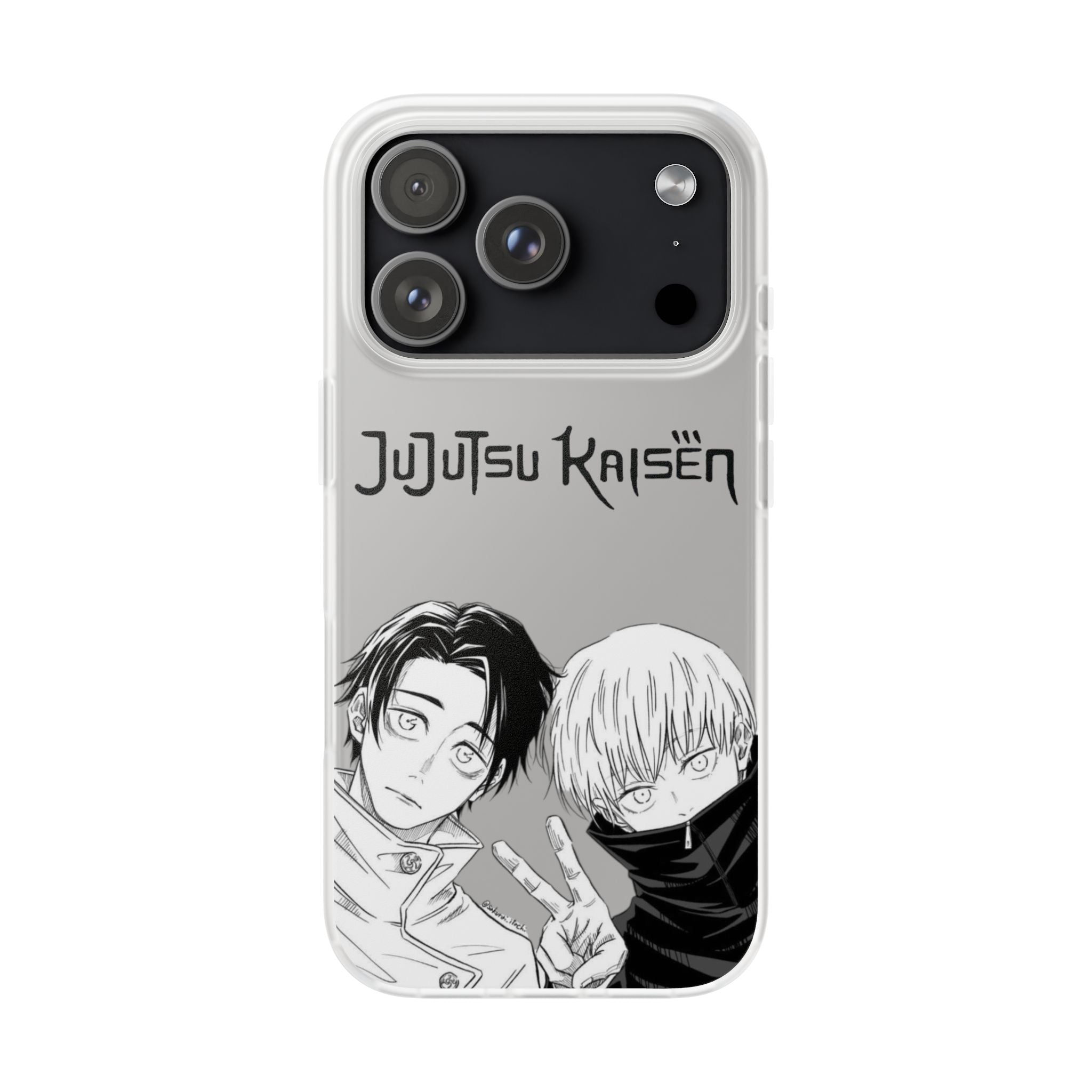 Jujutsu Kaisen Phone Case - Minimalist Yuta Okkotsu & Toge Inumaki Manga Art - Black & White Aesthetic