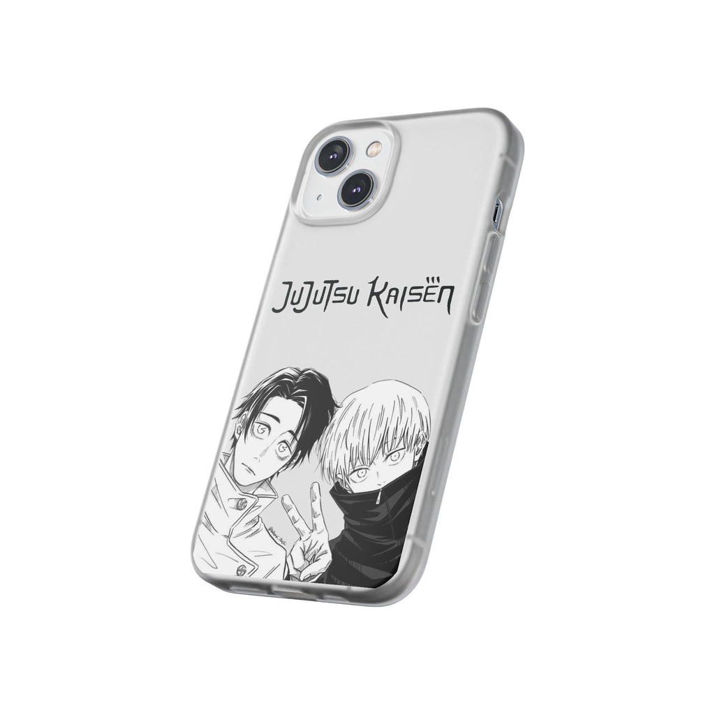 Jujutsu Kaisen Phone Case - Minimalist Yuta Okkotsu & Toge Inumaki Manga Art - Black & White Aesthetic