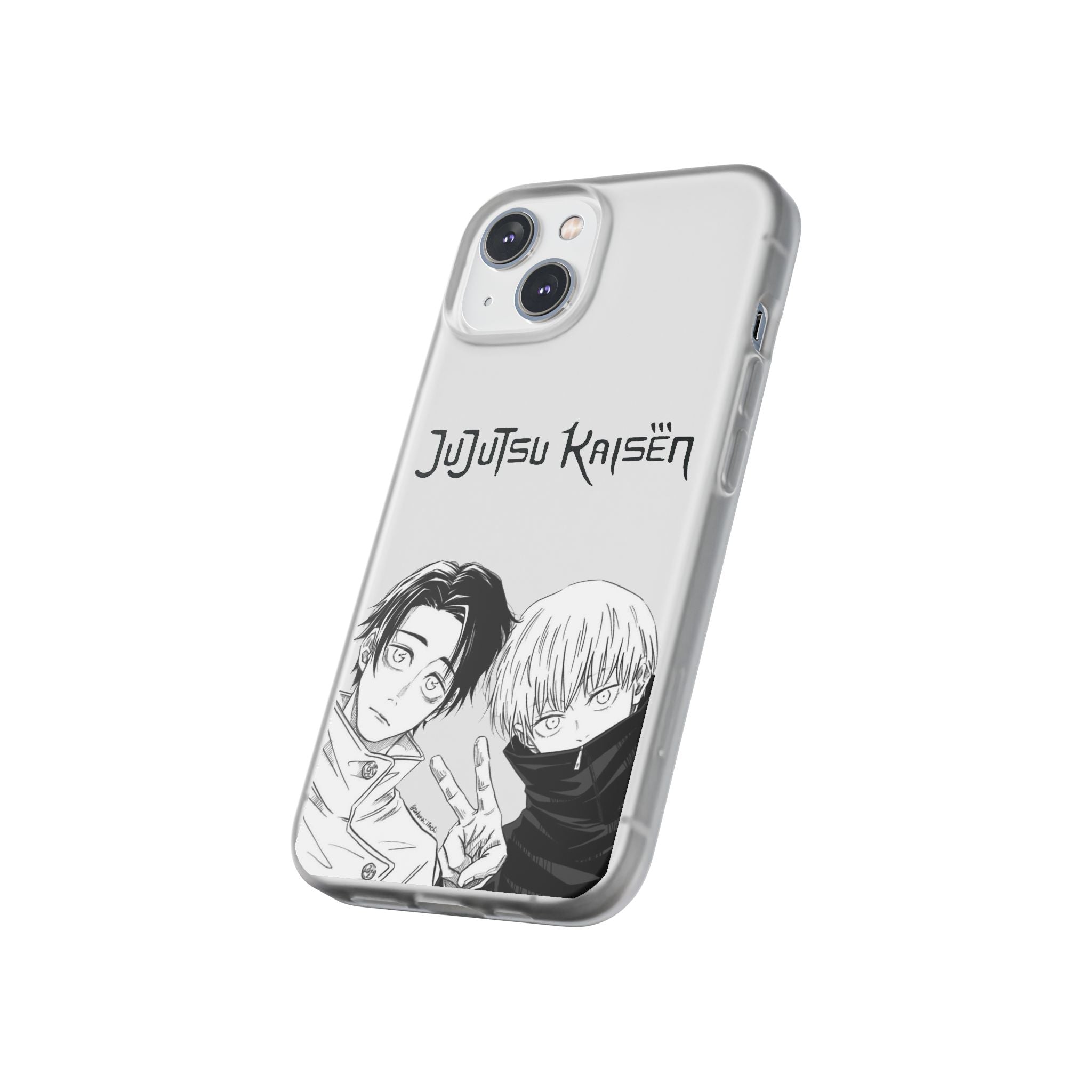 Jujutsu Kaisen Phone Case - Minimalist Yuta Okkotsu & Toge Inumaki Manga Art - Black & White Aesthetic