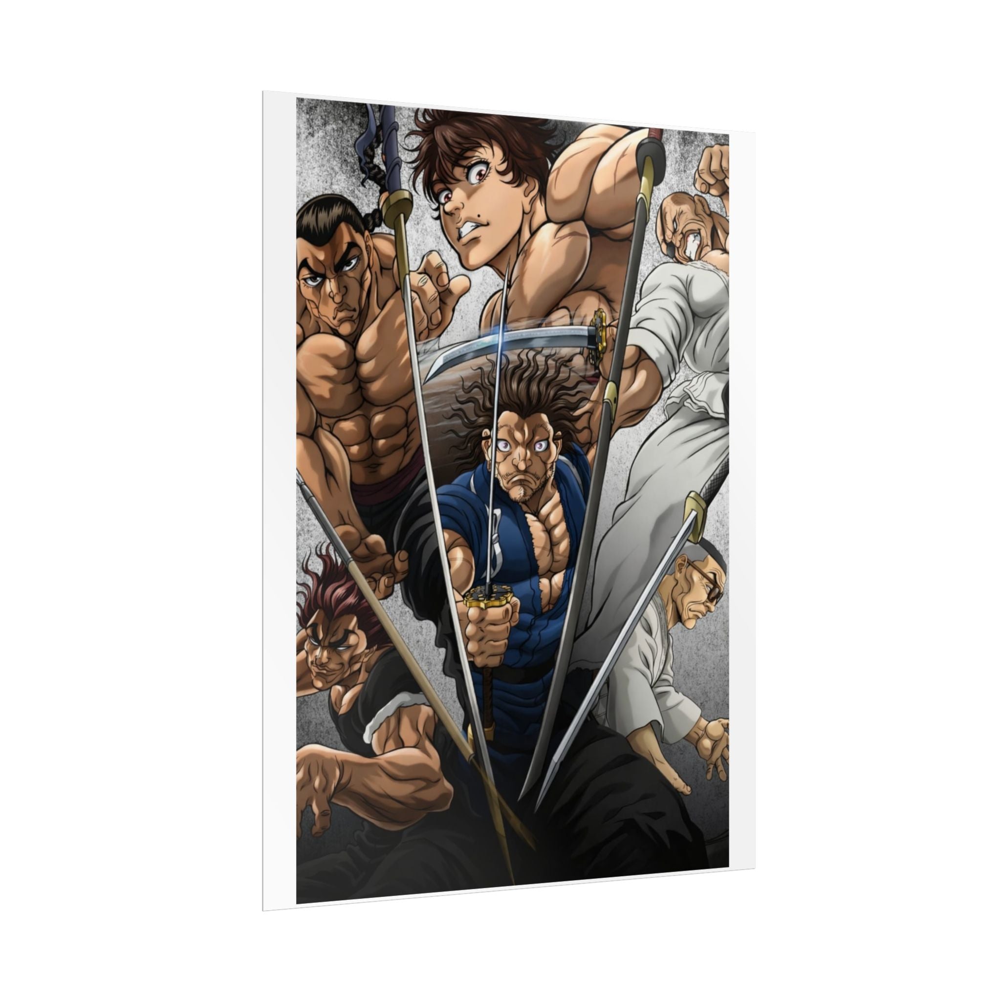 Samurai Warriors Rolled Poster – Vintage Anime Swordfighters Wall Art