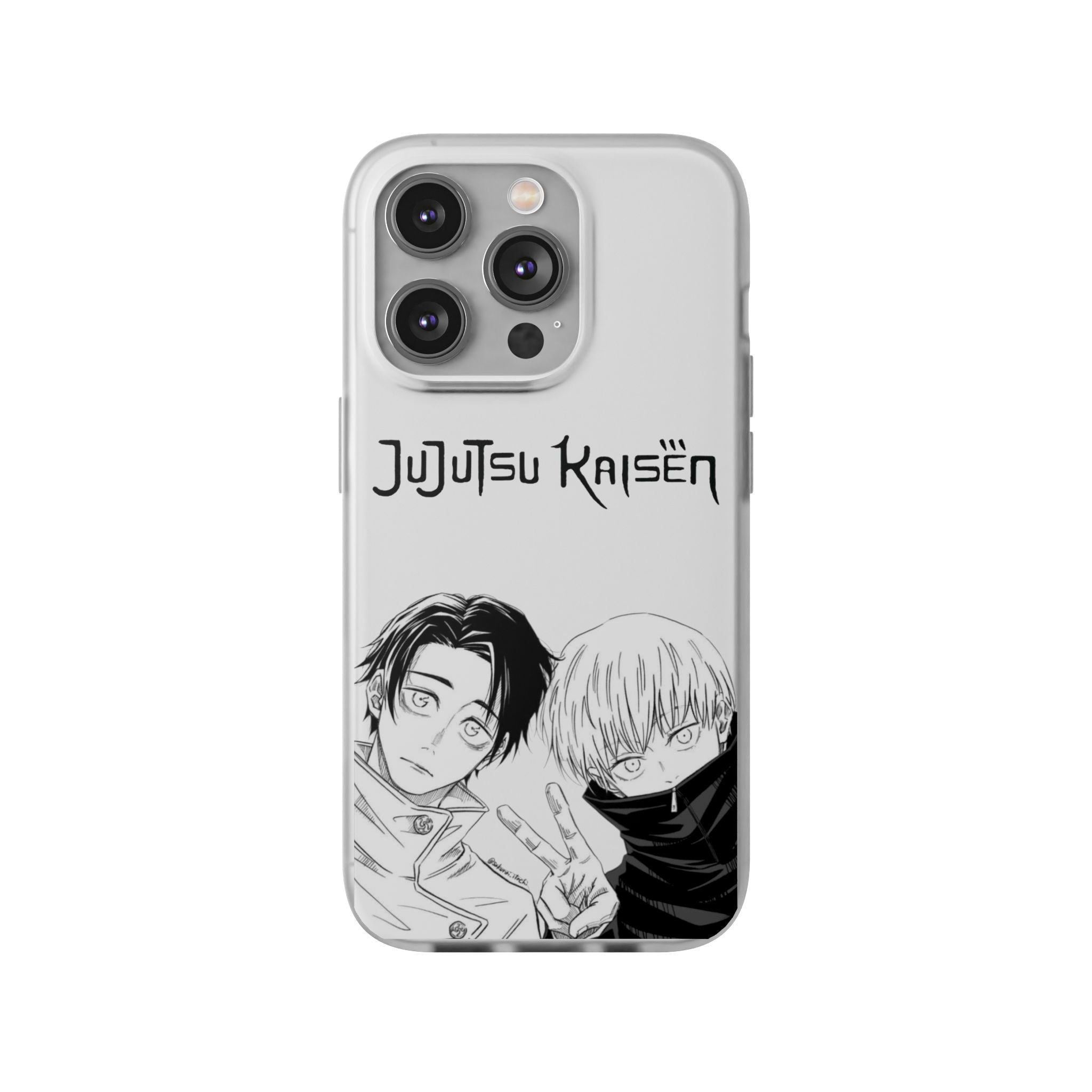 Jujutsu Kaisen Phone Case - Minimalist Yuta Okkotsu & Toge Inumaki Manga Art - Black & White Aesthetic