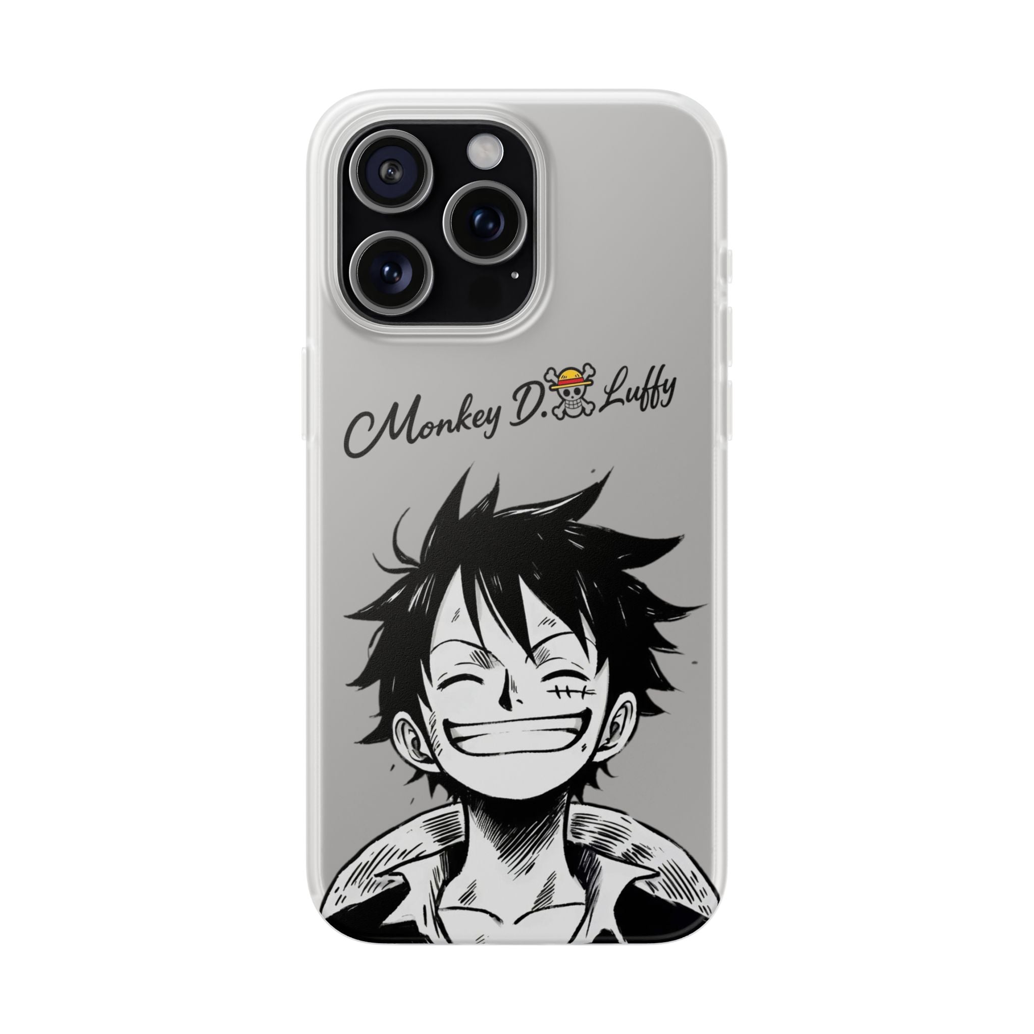 One Piece iPhone Case - Minimalist Monkey D. Luffy Design | White Anime Phone Cover