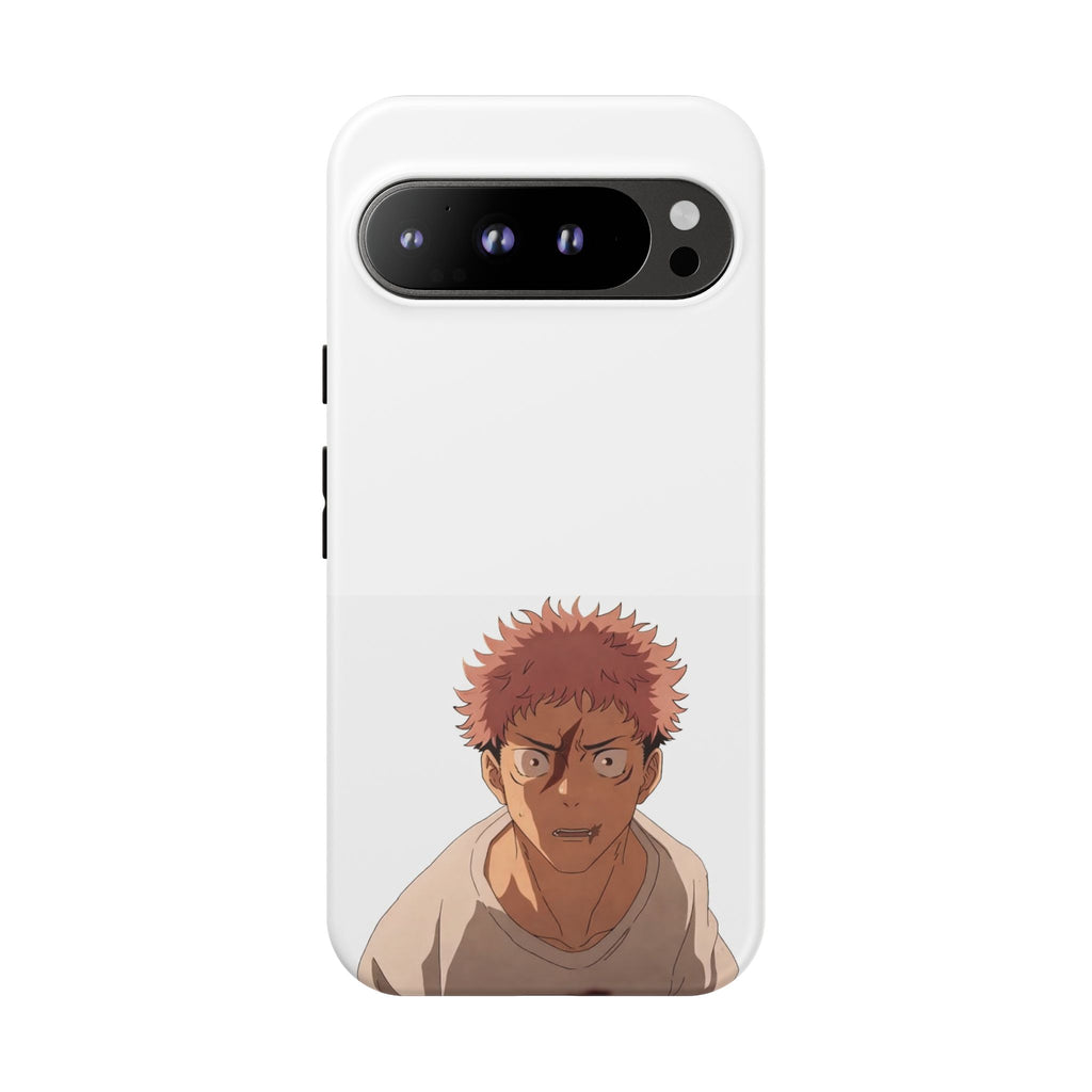 Jujutsu Kaisen Anime Phone Case – Yuji Itadori White Background Design