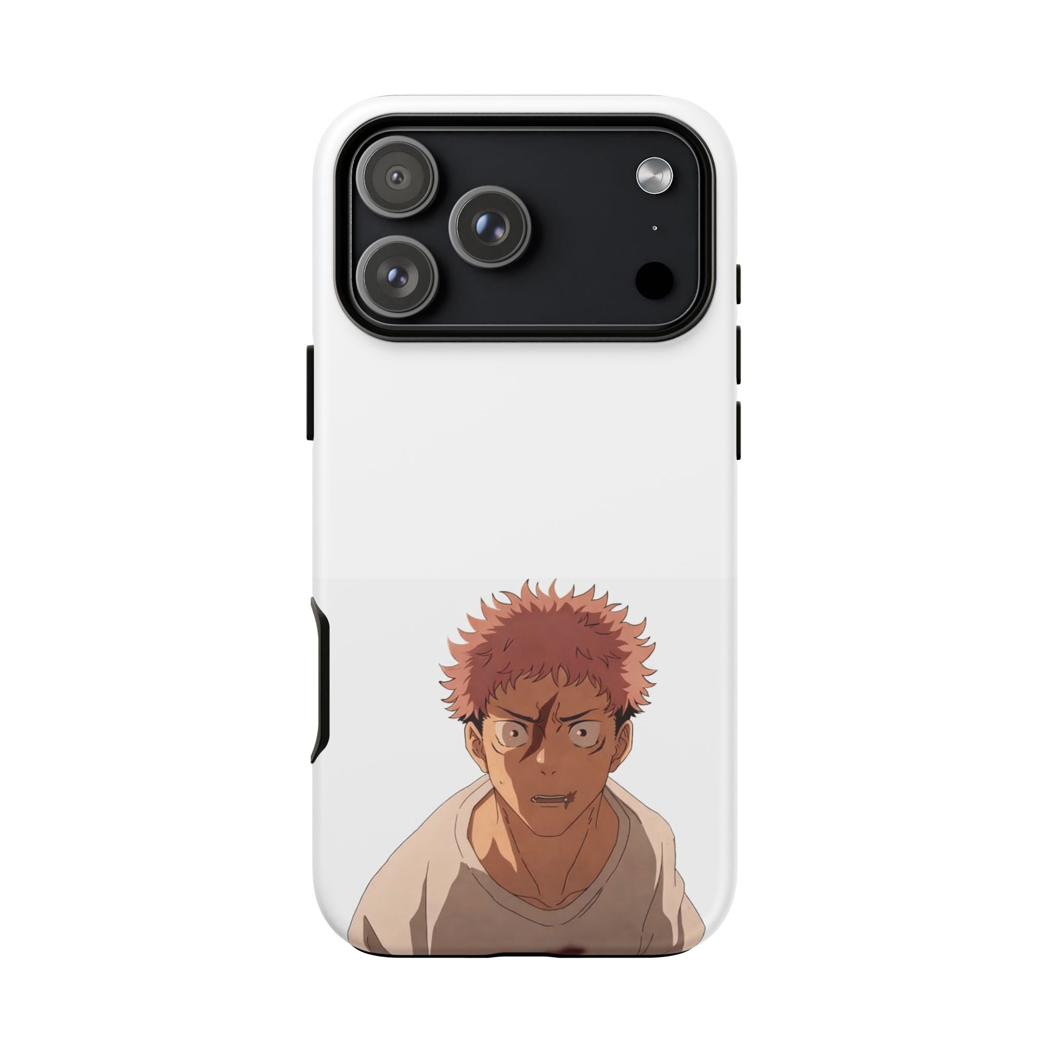 Jujutsu Kaisen Anime Phone Case – Yuji Itadori White Background Design
