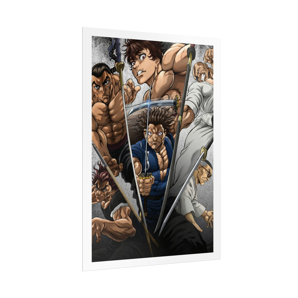 Samurai Warriors Rolled Poster – Vintage Anime Swordfighters Wall Art