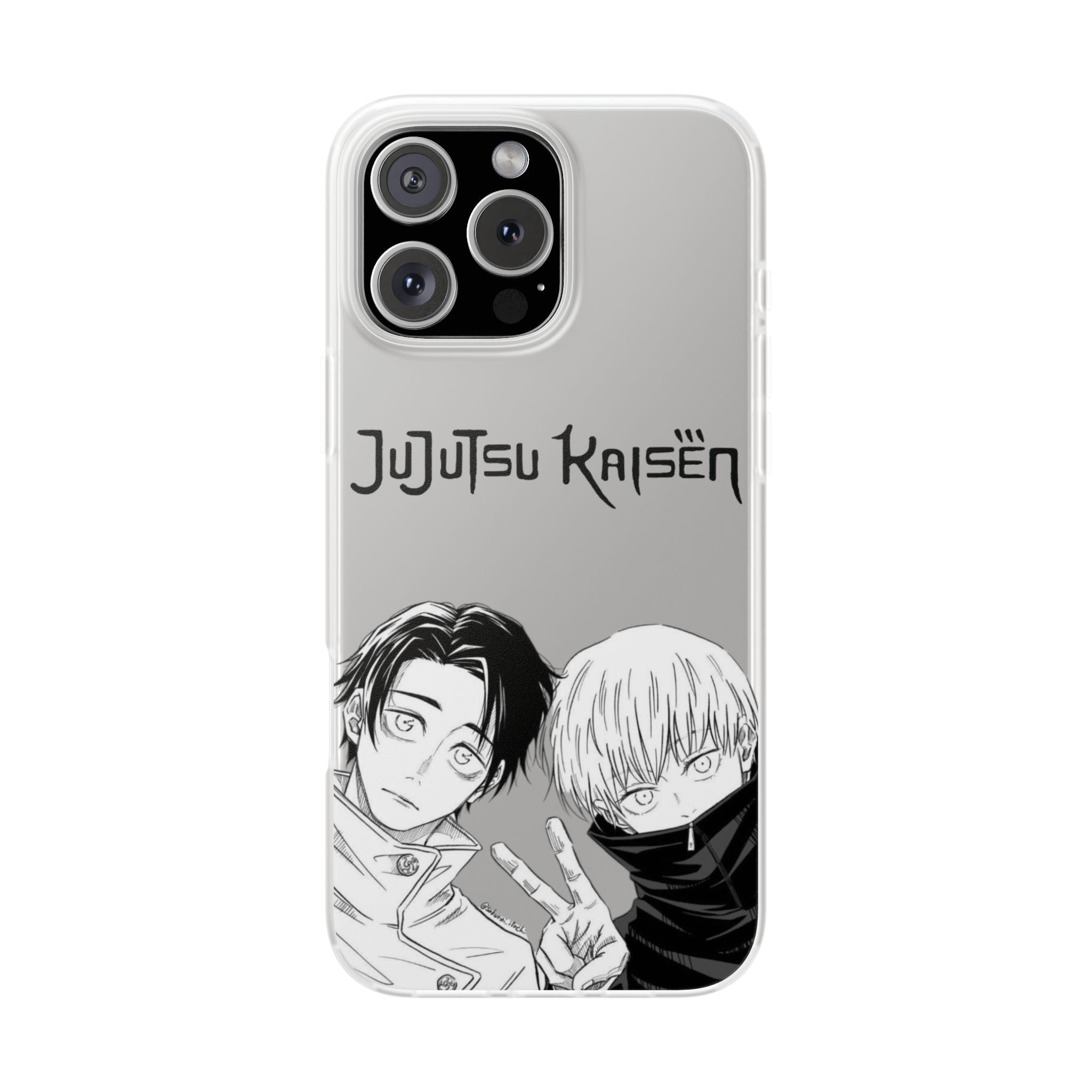 Jujutsu Kaisen Phone Case - Minimalist Yuta Okkotsu & Toge Inumaki Manga Art - Black & White Aesthetic