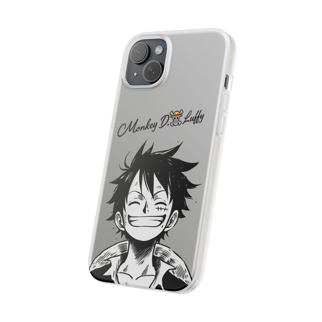 One Piece iPhone Case - Minimalist Monkey D. Luffy Design | White Anime Phone Cover