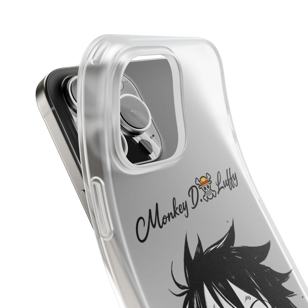 One Piece iPhone Case - Minimalist Monkey D. Luffy Design | White Anime Phone Cover