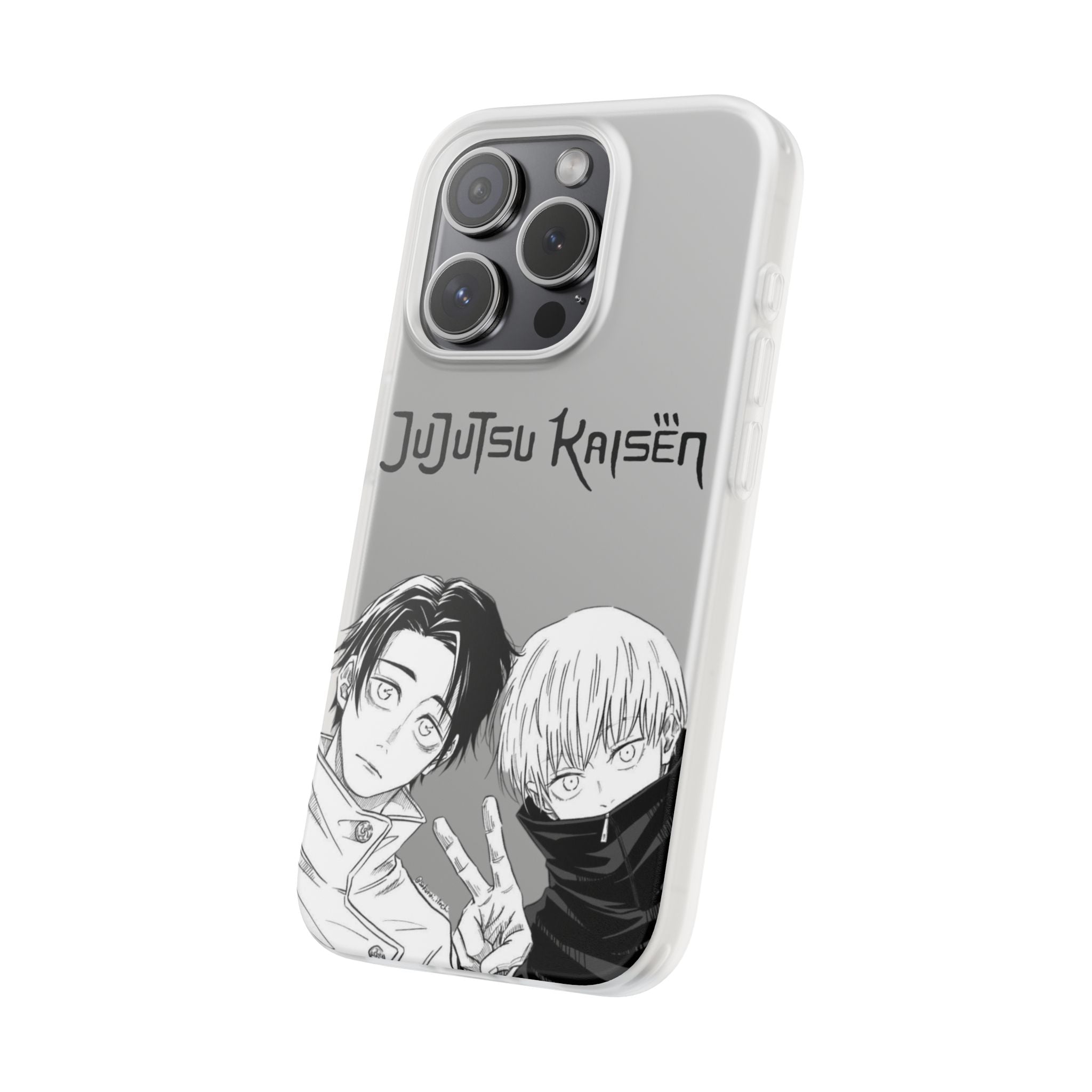 Jujutsu Kaisen Phone Case - Minimalist Yuta Okkotsu & Toge Inumaki Manga Art - Black & White Aesthetic