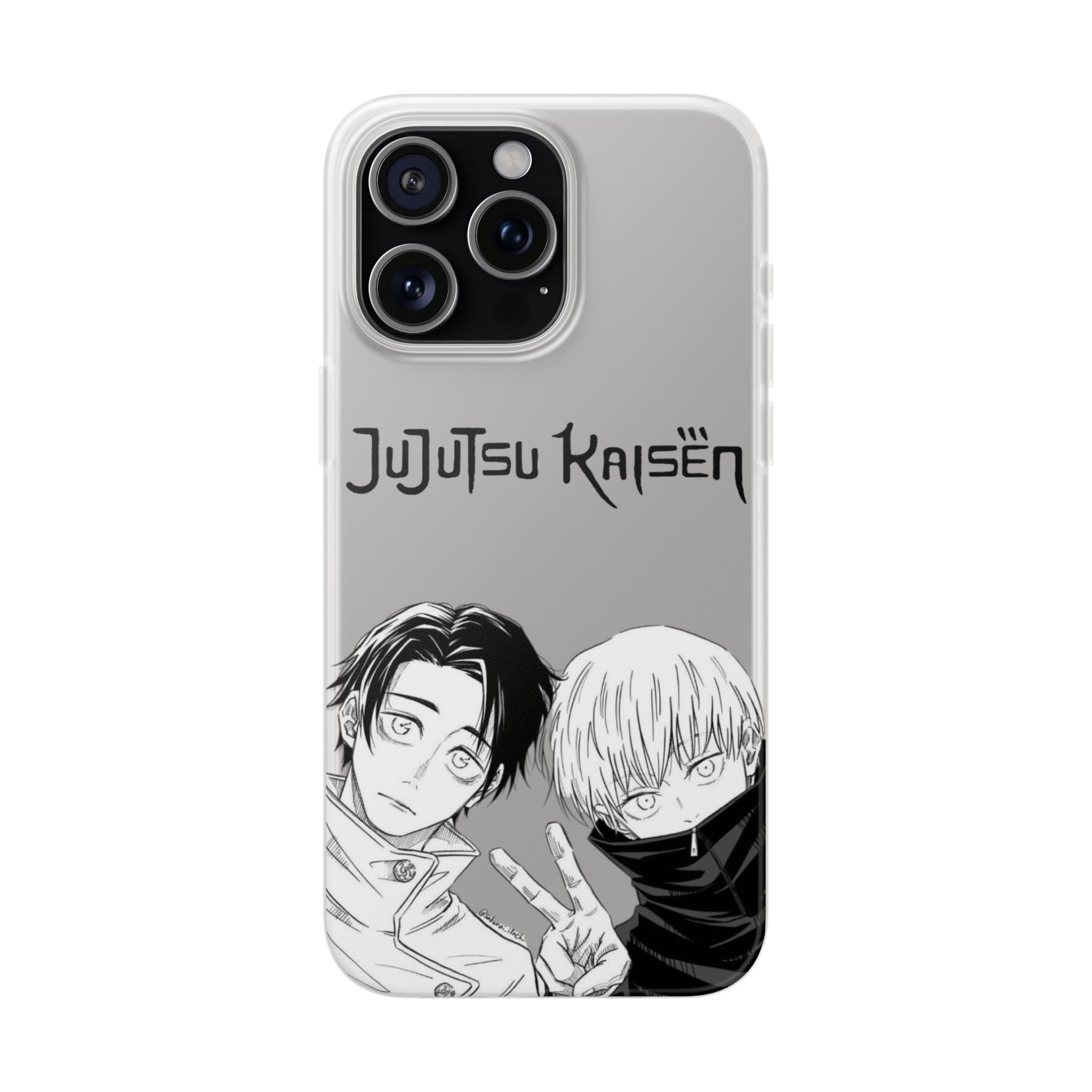 Jujutsu Kaisen Phone Case - Minimalist Yuta Okkotsu & Toge Inumaki Manga Art - Black & White Aesthetic