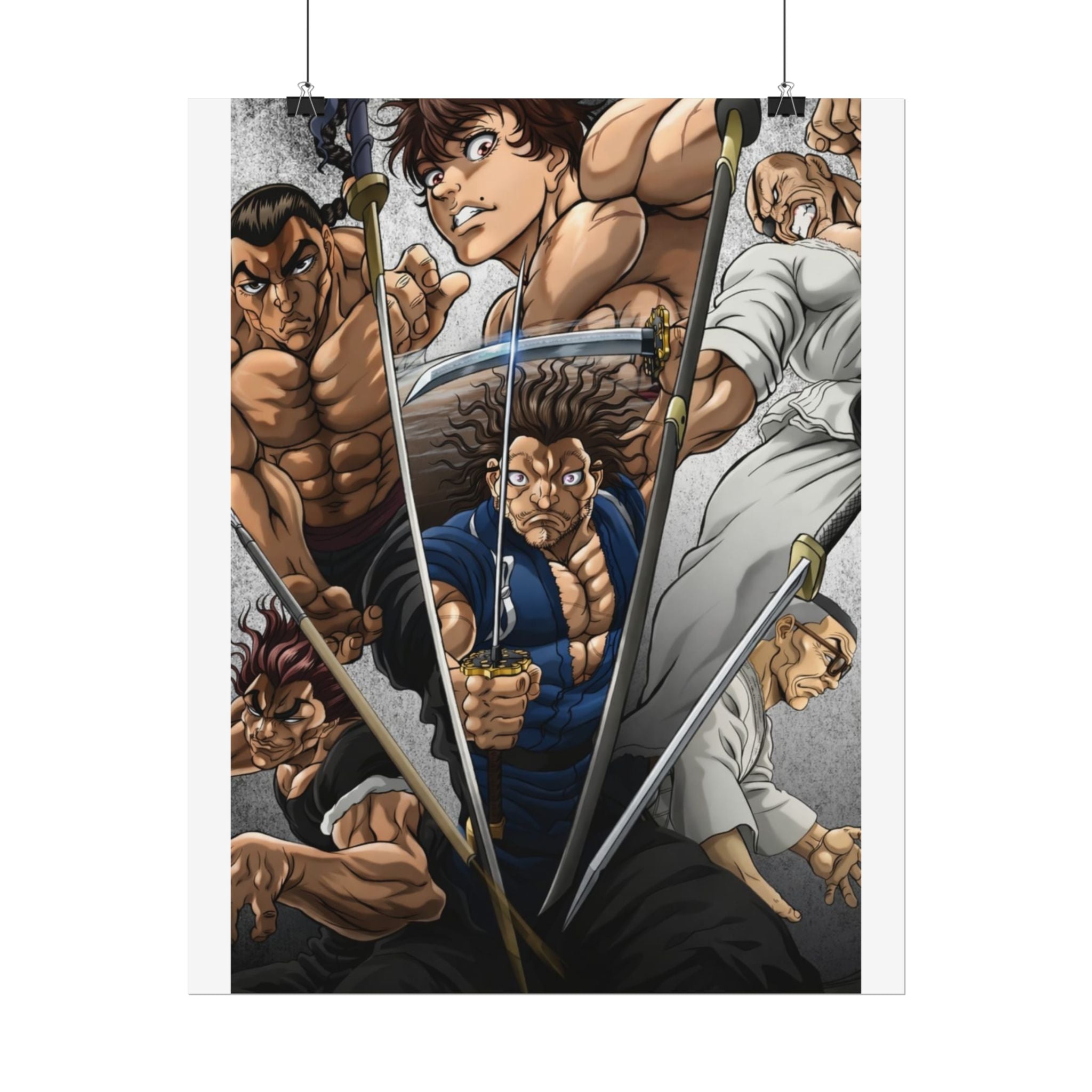 Samurai Warriors Rolled Poster – Vintage Anime Swordfighters Wall Art