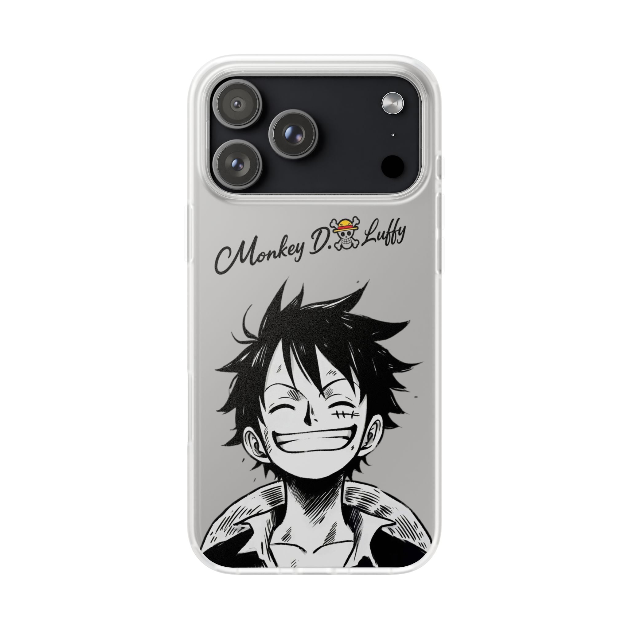 One Piece iPhone Case - Minimalist Monkey D. Luffy Design | White Anime Phone Cover