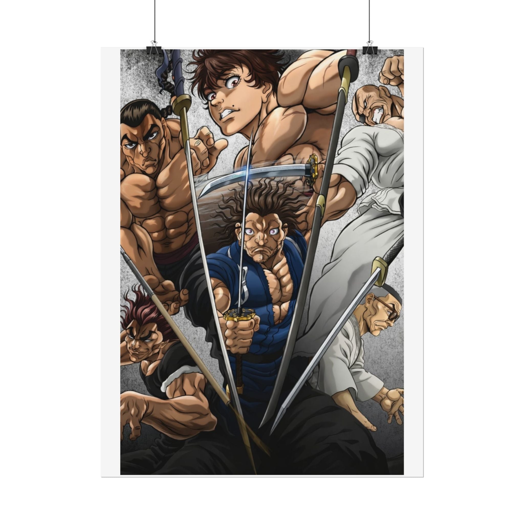 Samurai Warriors Rolled Poster – Vintage Anime Swordfighters Wall Art