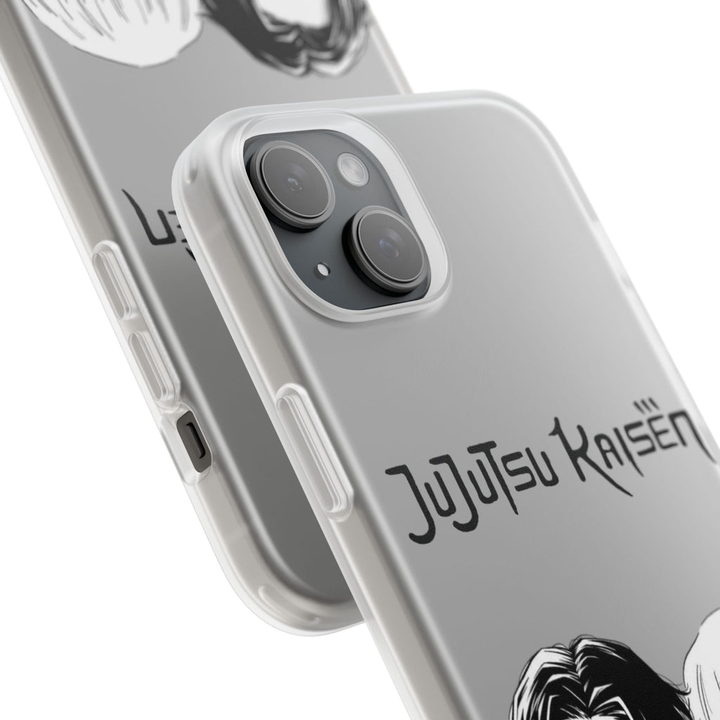 Jujutsu Kaisen Phone Case - Minimalist Yuta Okkotsu & Toge Inumaki Manga Art - Black & White Aesthetic