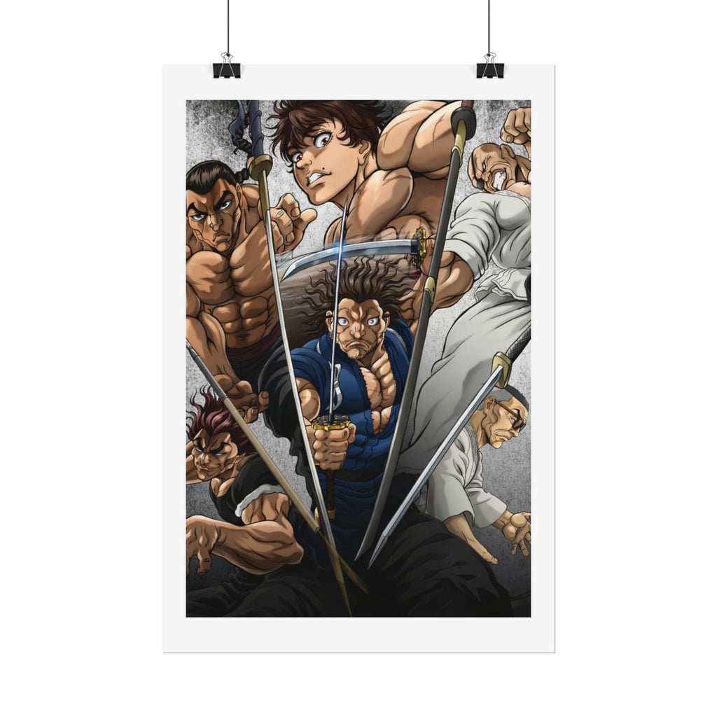 Samurai Warriors Rolled Poster – Vintage Anime Swordfighters Wall Art