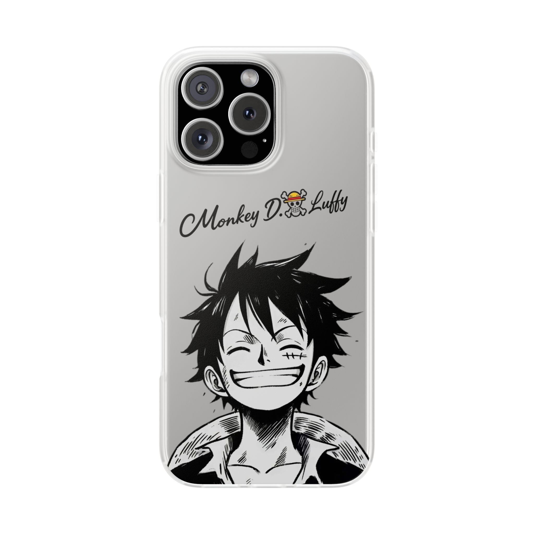 One Piece iPhone Case - Minimalist Monkey D. Luffy Design | White Anime Phone Cover