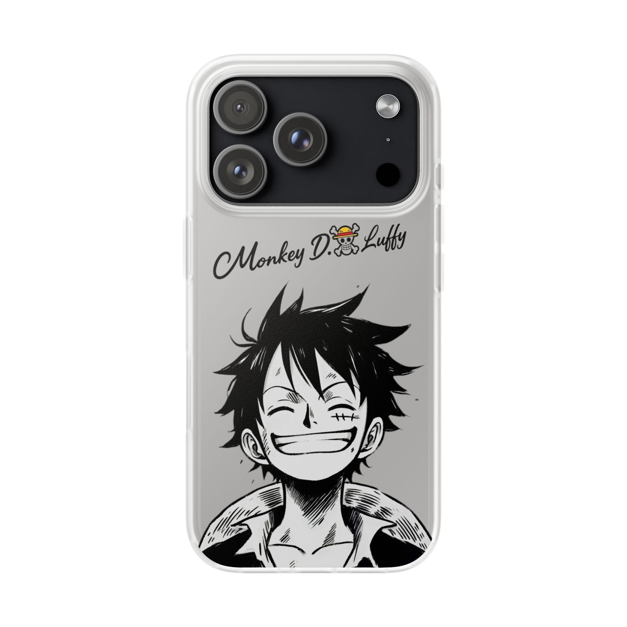 One Piece iPhone Case - Minimalist Monkey D. Luffy Design | White Anime Phone Cover