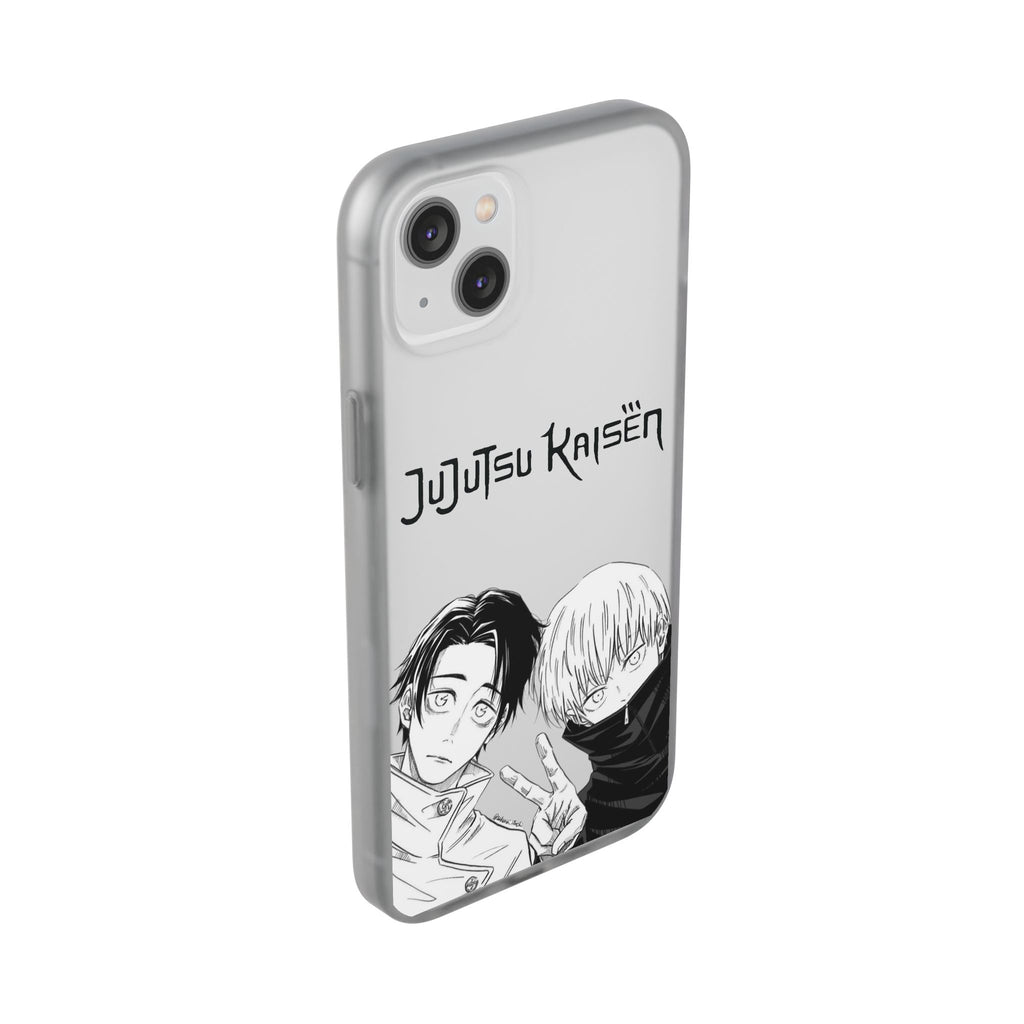 Jujutsu Kaisen Phone Case - Minimalist Yuta Okkotsu & Toge Inumaki Manga Art - Black & White Aesthetic