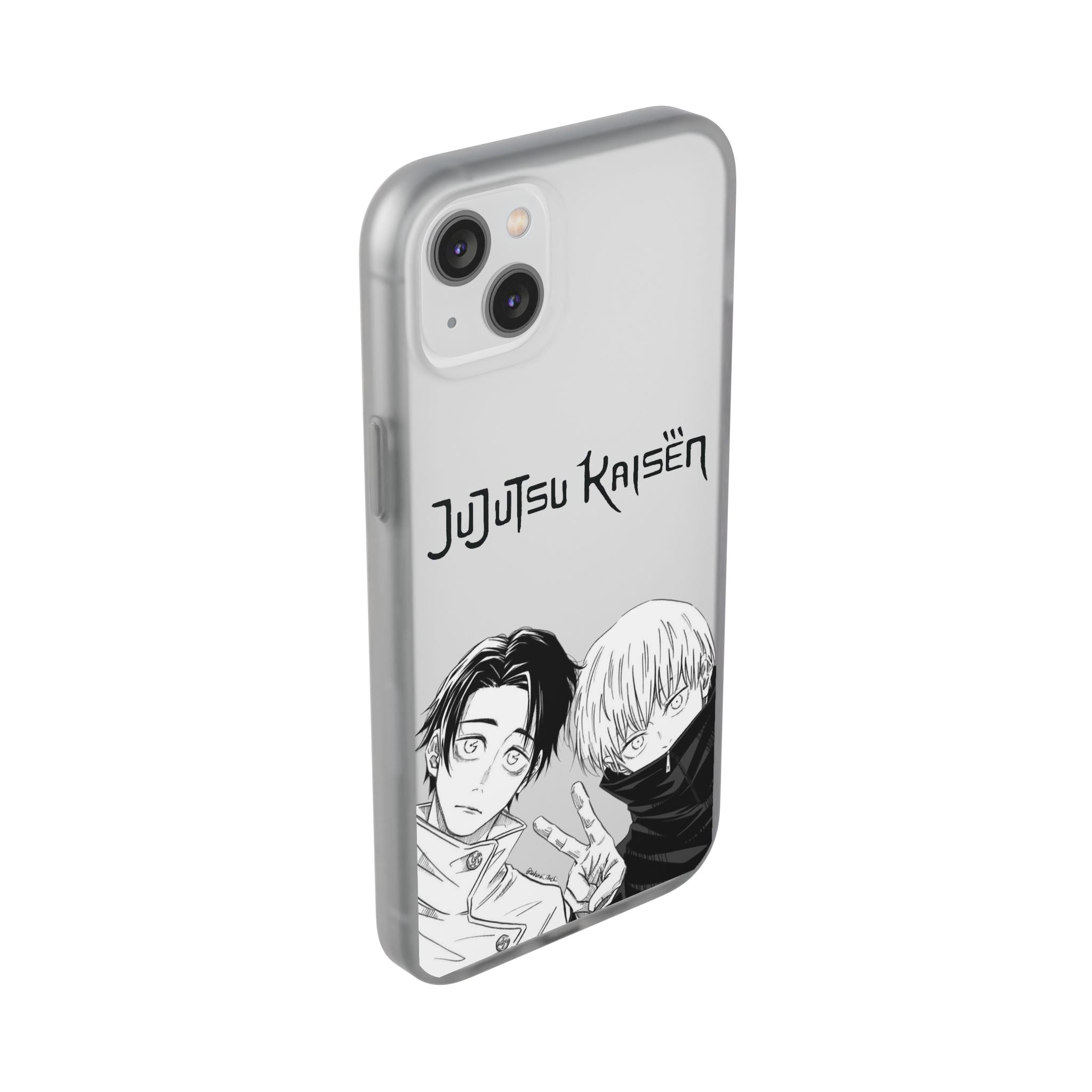 Jujutsu Kaisen Phone Case - Minimalist Yuta Okkotsu & Toge Inumaki Manga Art - Black & White Aesthetic