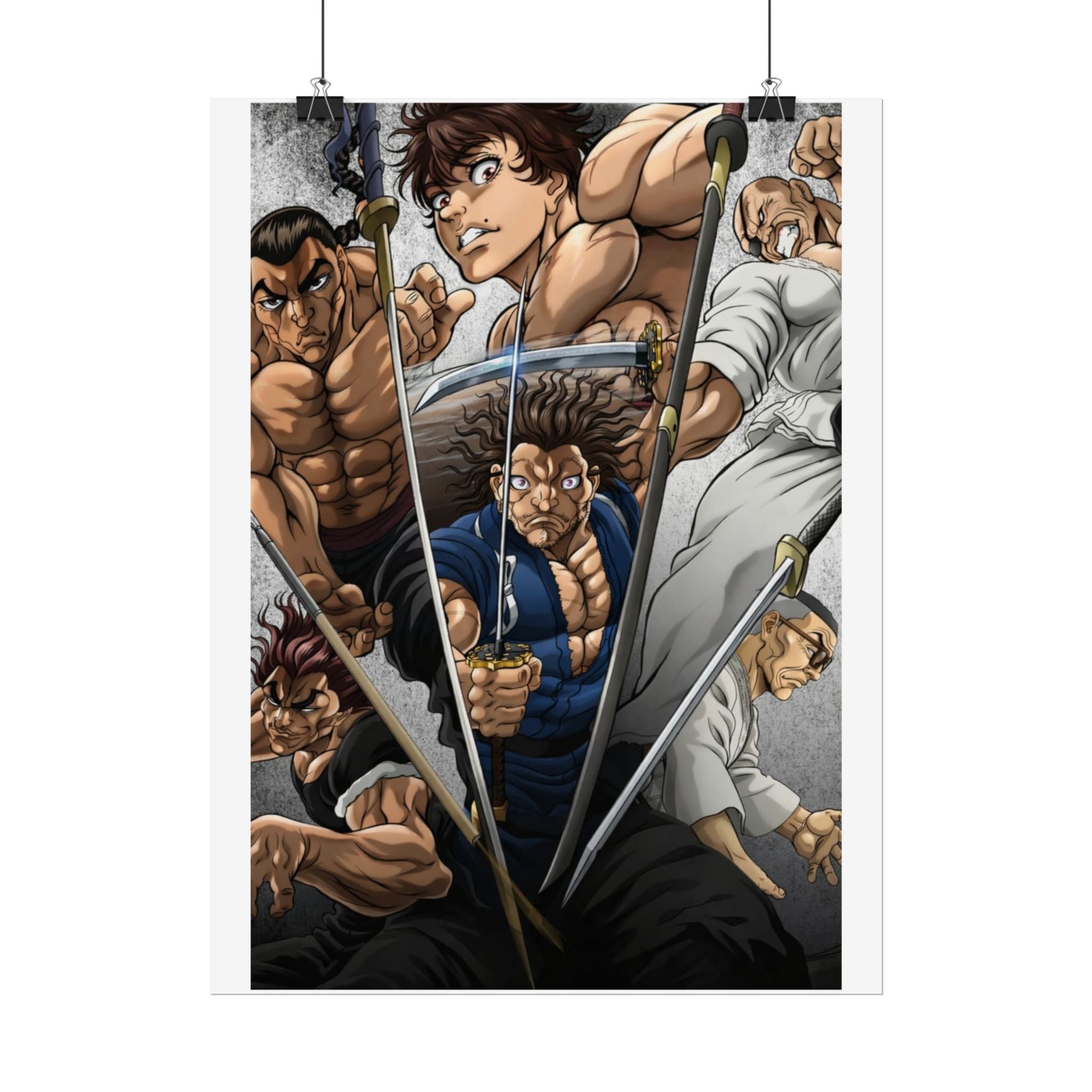 Samurai Warriors Rolled Poster – Vintage Anime Swordfighters Wall Art