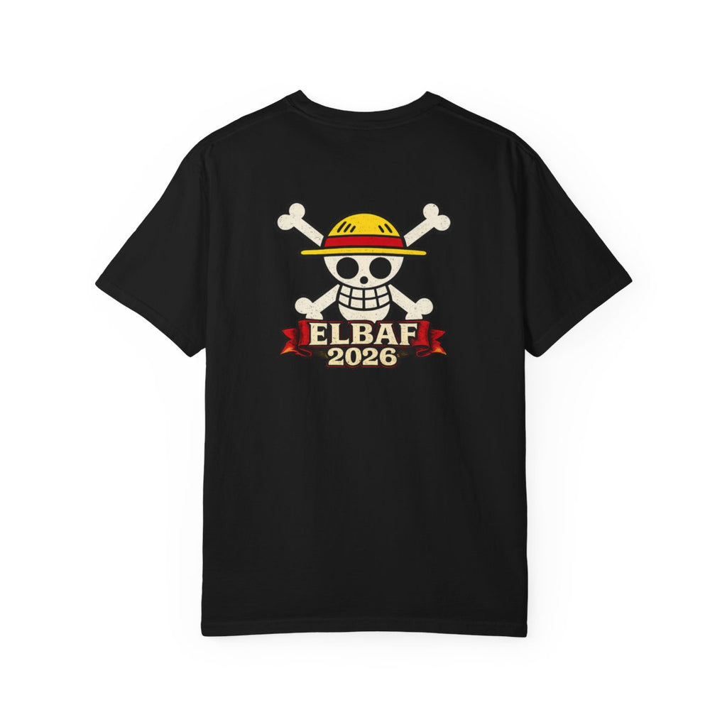 One Piece Elbaf 2026 Premium T-Shirt – Luffy Front Print & Straw Hat Jolly Roger Back Design