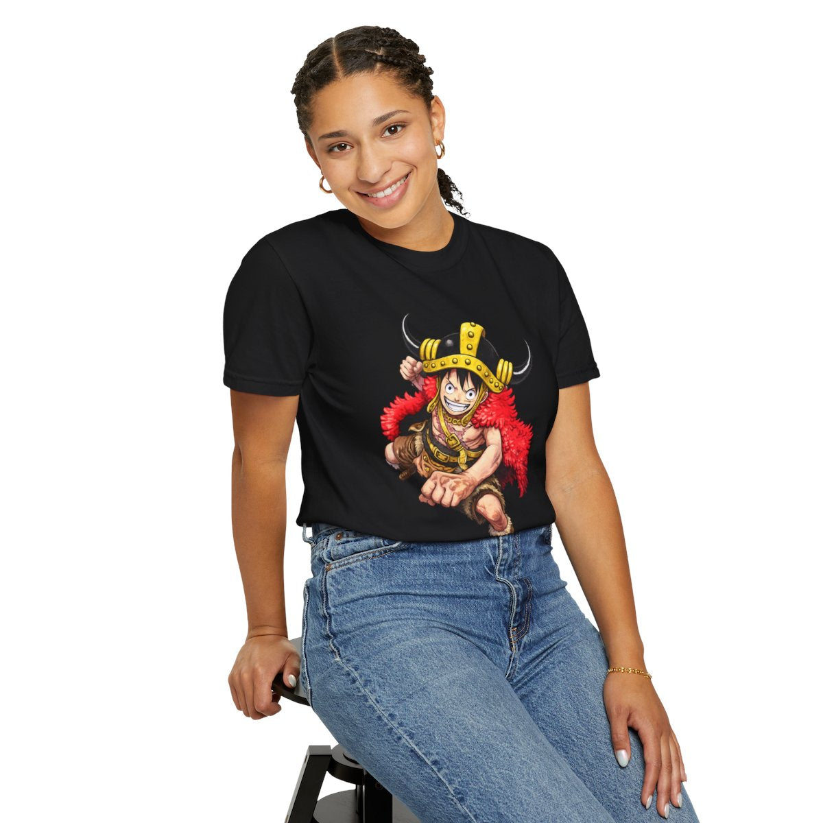 One Piece Elbaf 2026 Premium T-Shirt – Luffy Front Print & Straw Hat Jolly Roger Back Design