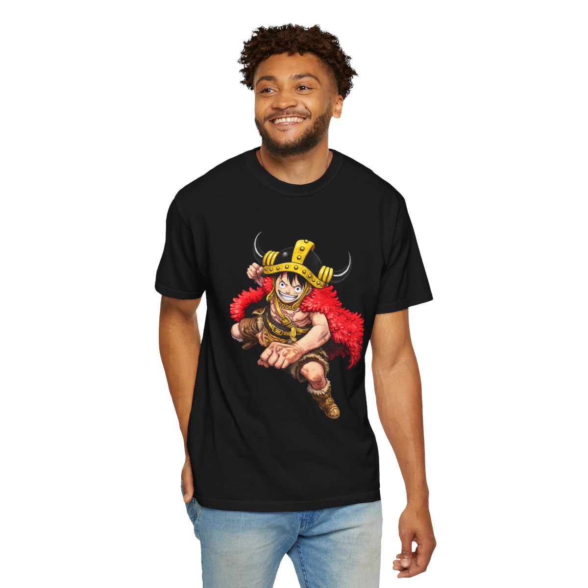 One Piece Elbaf 2026 Premium T-Shirt – Luffy Front Print & Straw Hat Jolly Roger Back Design