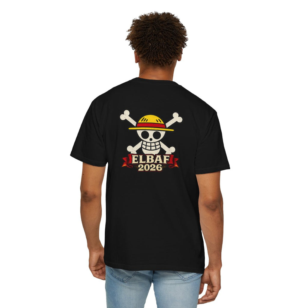 One Piece Elbaf 2026 Premium T-Shirt – Luffy Front Print & Straw Hat Jolly Roger Back Design