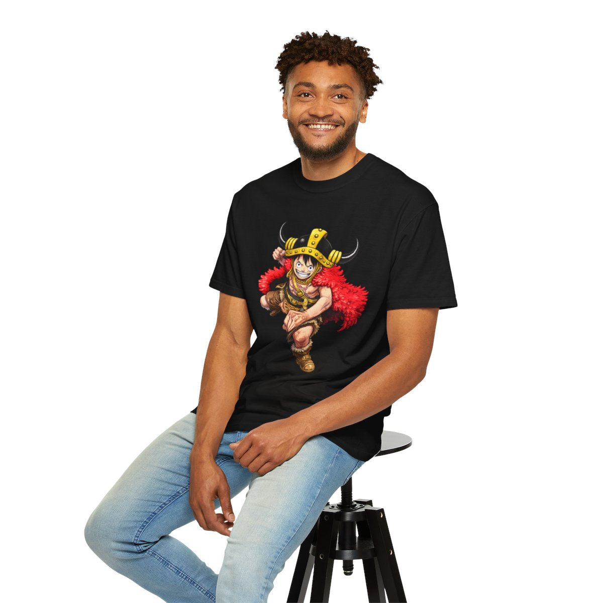 One Piece Elbaf 2026 Premium T-Shirt – Luffy Front Print & Straw Hat Jolly Roger Back Design