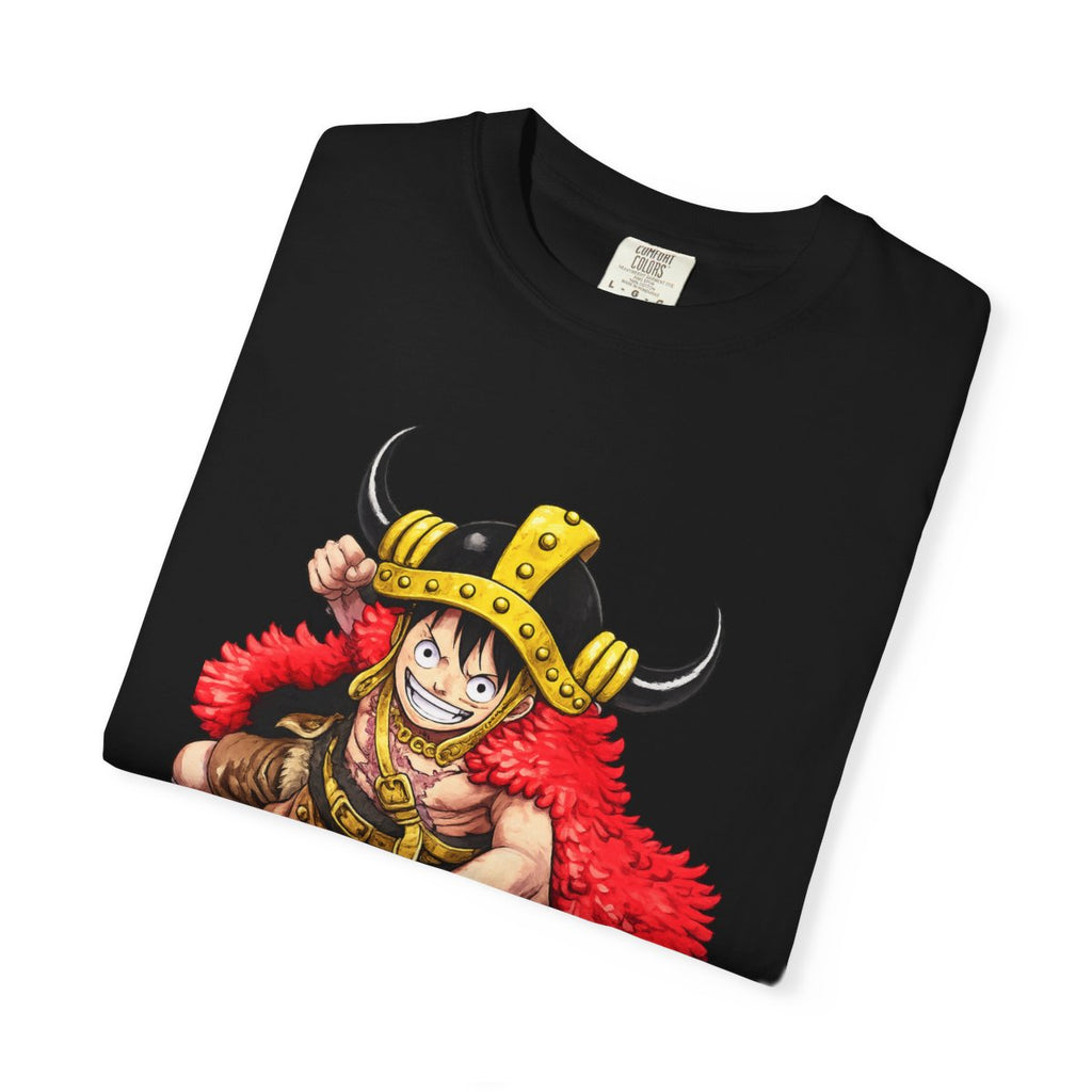 One Piece Elbaf 2026 Premium T-Shirt – Luffy Front Print & Straw Hat Jolly Roger Back Design