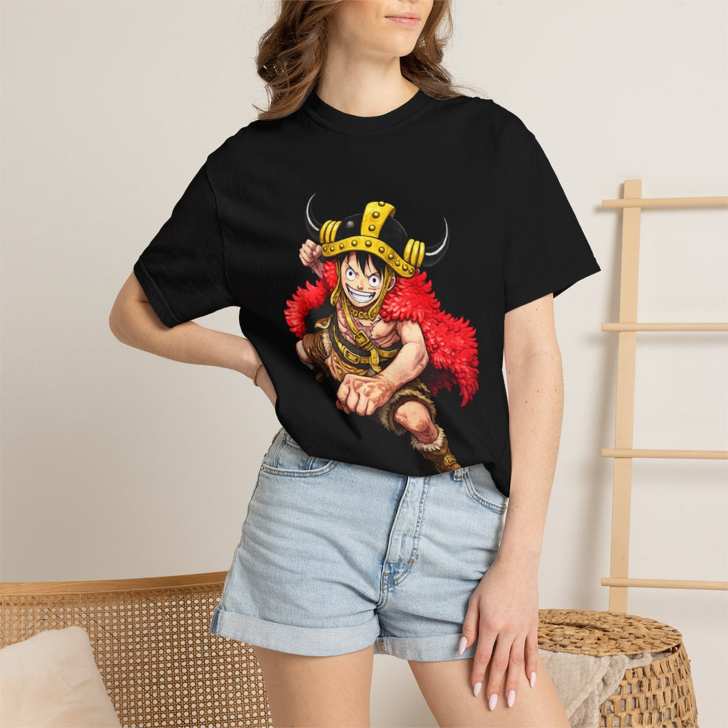 One Piece Elbaf 2026 Premium T-Shirt – Luffy Front Print & Straw Hat Jolly Roger Back Design