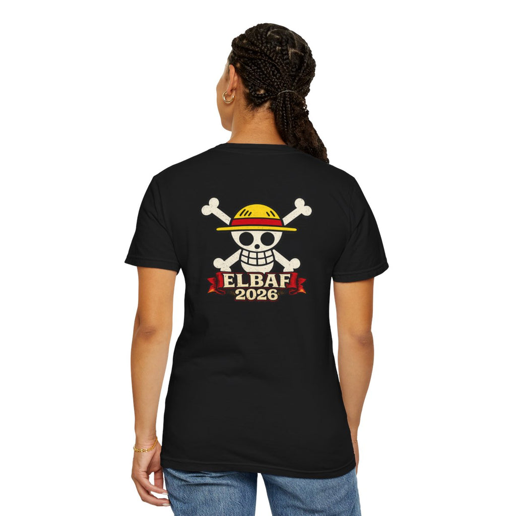 One Piece Elbaf 2026 Premium T-Shirt – Luffy Front Print & Straw Hat Jolly Roger Back Design